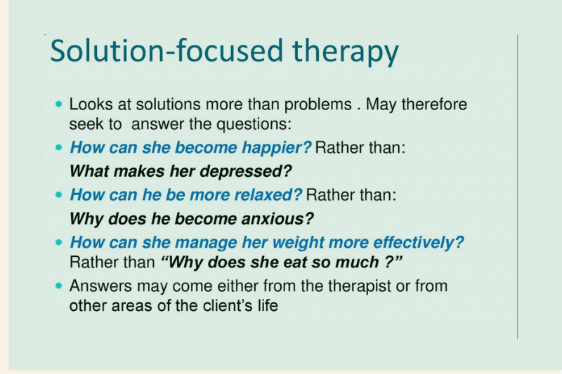 Solution focused therapy